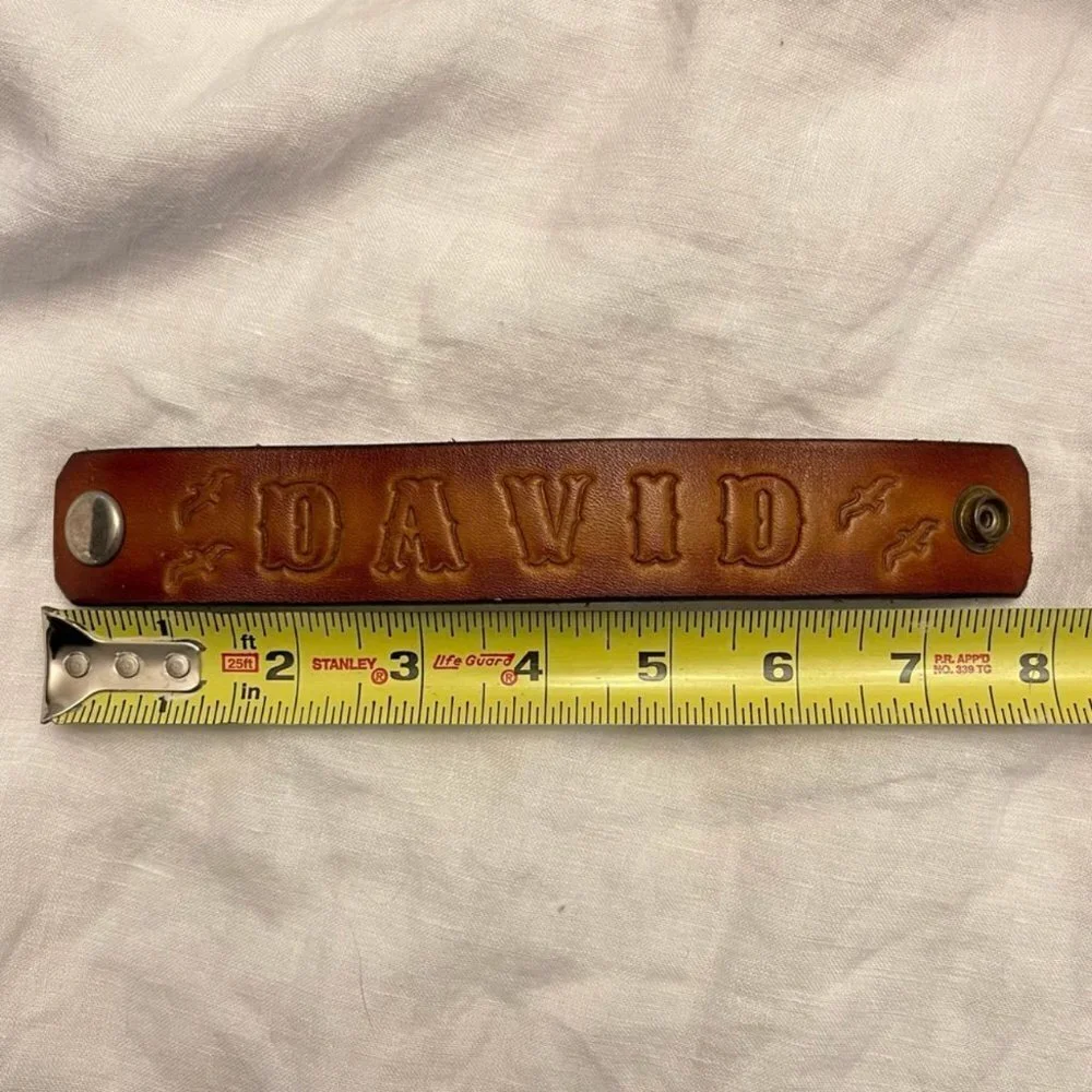 Tooled Leather David Cuffed Bracelet